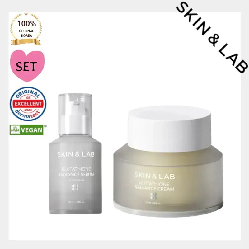 [輝くツヤ肌] ski*n&LAB グルタチオン ラディアンス セラム + クリーム セット 弾力 透明感 2点