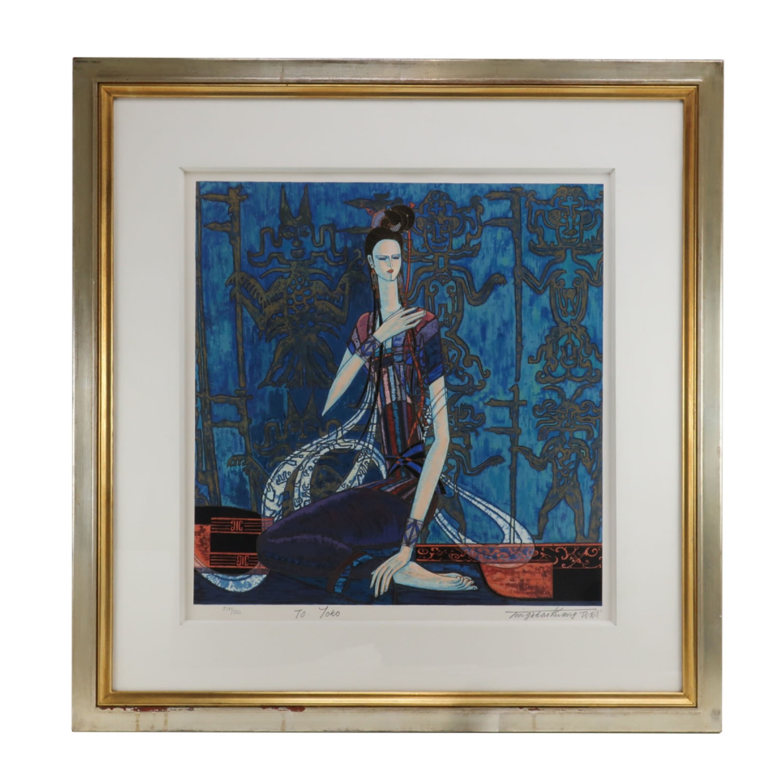丁 紹光 TING SHAO KUANG ティン・シャオカン 『招魂』 シルクスクリーン J141 500 直筆サイン 絵画 _ 中古品 A-ランク