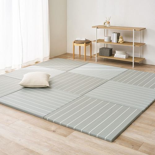 【メーカー直送品】萩原 【12枚組】い草風置き畳 コトリナ 約82×82×2.5cm グレー