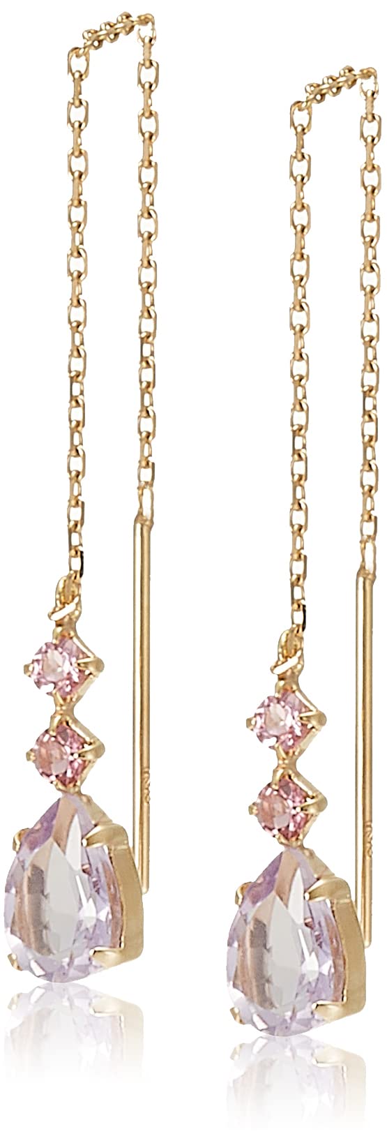 ライトアメジスト/ピンクトルマリン アメリカンピアス K10イエローゴールド ADS0089J_-01