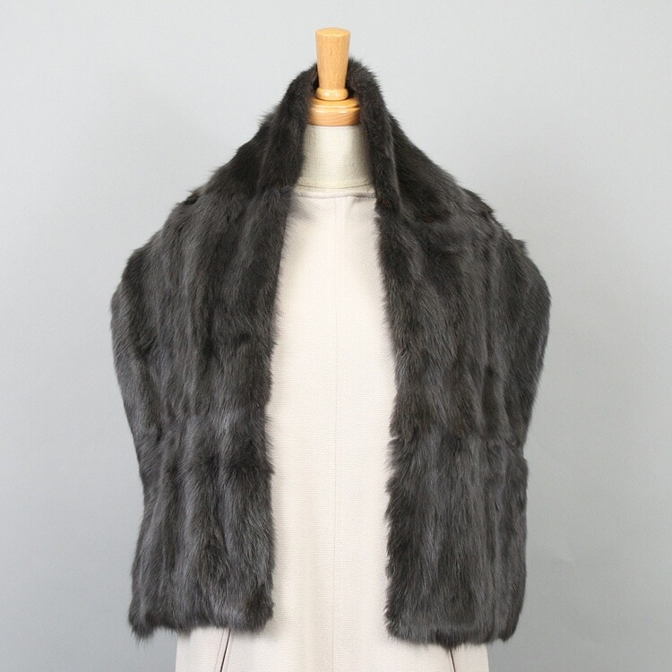 スキレル(リス) ファー ストール グレー 送料無料 レディース ギフト プレゼント