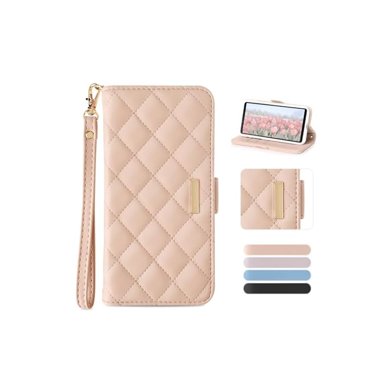 Kahper For Xperia 10 IV ケース 手帳型 チェック柄 刺繍 Xperia 10 IV 手帳型ケース 人気 リング付き SO-52C ケース SOG07 ケース 横置き機能 おしゃ