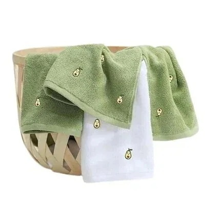 新型アボカドを刺繍した全綿タオルネット赤純綿洗顔タオル大人柔軟吸水刺繍大好評