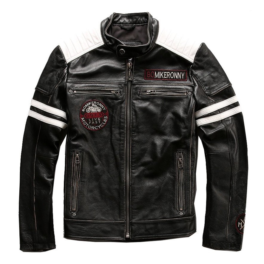 バイクジャケット　本革ジャケット バイク用レザージャケット メンズ 革ジャン 牛革 バイクウェア ラ