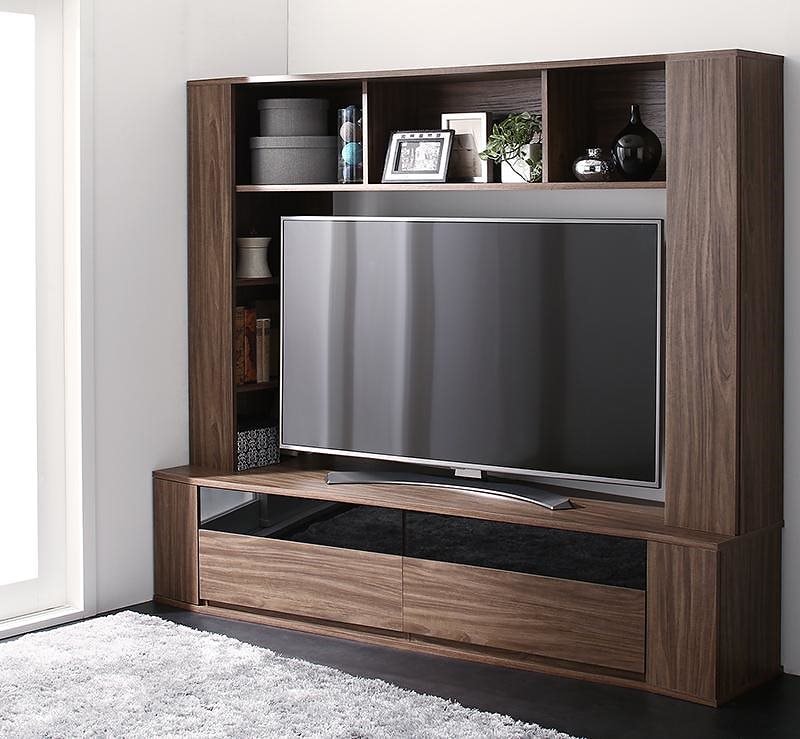ハイタイプコーナーテレビボード [Marcial]マーシャル 幅180cm ウォルナットブラウン
