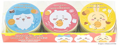 他サイト： 【正規品】 神戸 風月堂 ちいかわ ミニ ゴーフル お菓子 缶入り 【ちいかわ ハチワレ うさぎ 3缶 セット】)各 6枚入り (バニラ ストロベリー風味 チョコレート 3枚入×2袋)の商品画像