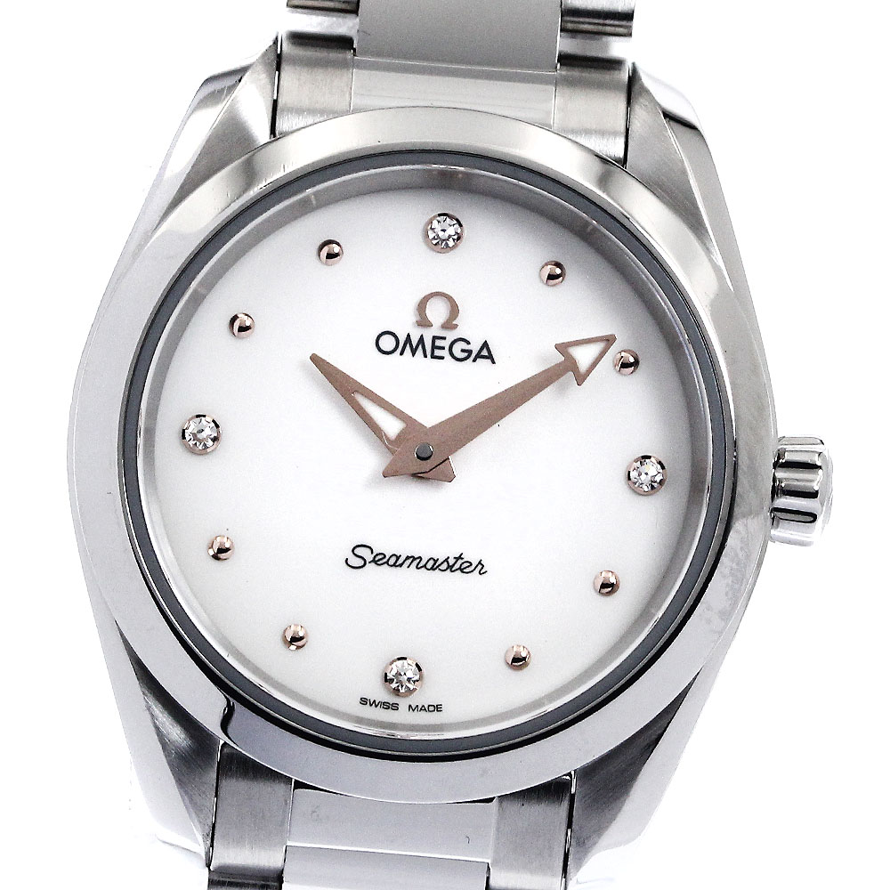 オメガ OMEGA 220.10.28.60.54.001 シーマスター アクアテラ 4Pダイヤ クォーツ レディース 良品 保証書付き_890190【中古】