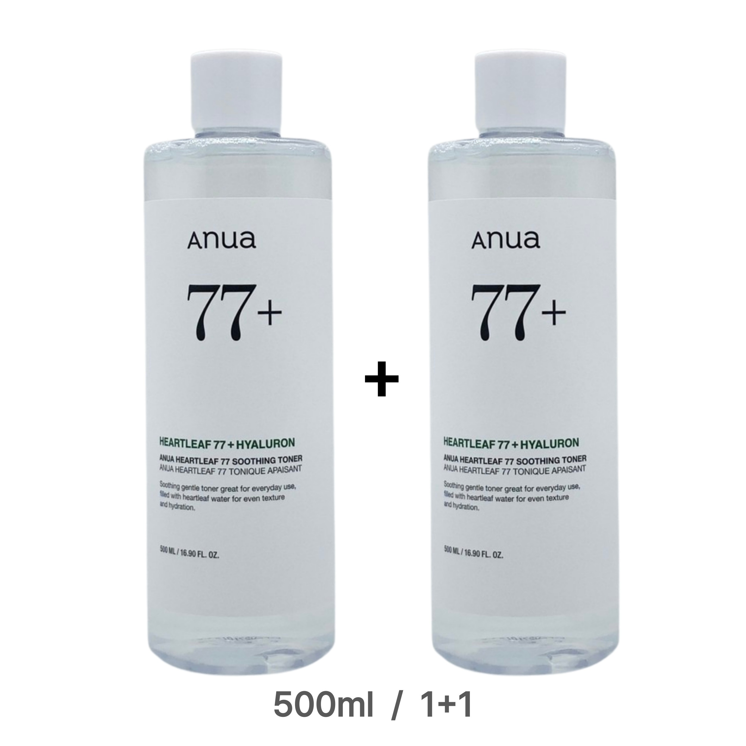 [大容量, 1+1] ドクダミ77スージング トナー 500ml, 1+1, 正品, 韓国コスメ
