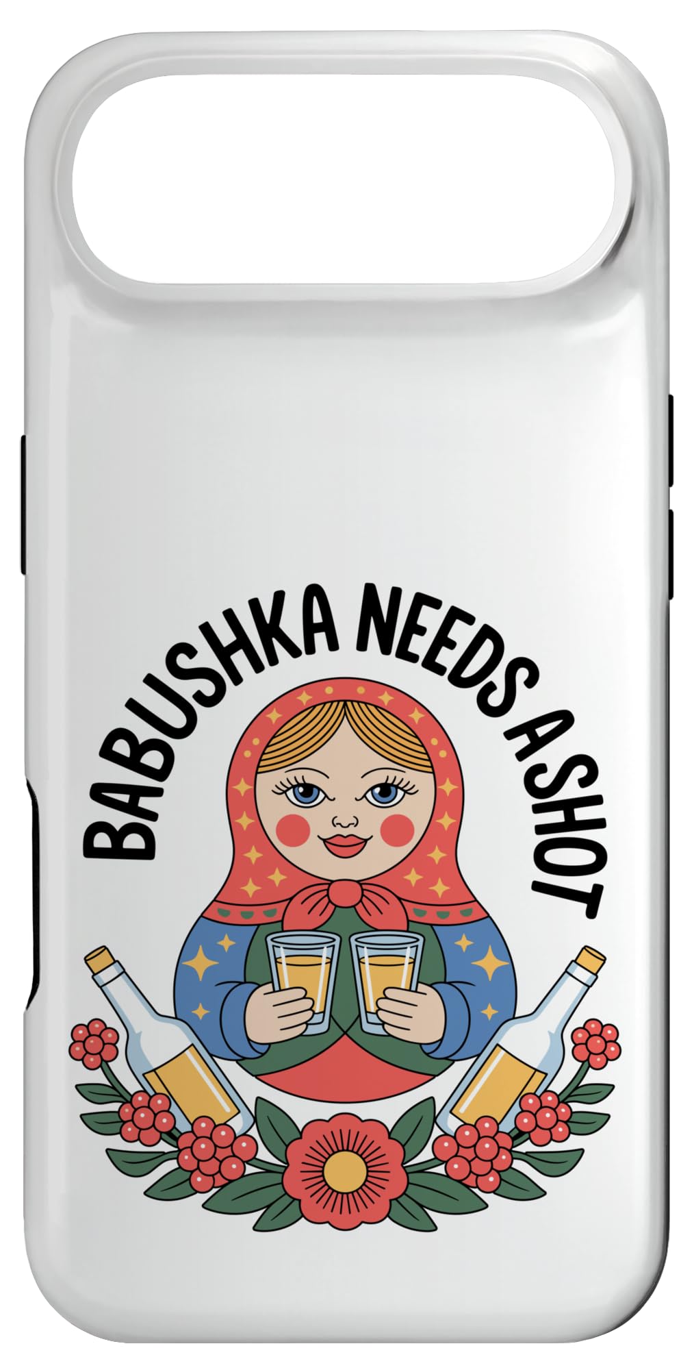 ロシアのおばあちゃんホフロマ人形 Matroska BabushkaVodka スマホケース iPhone Air 用