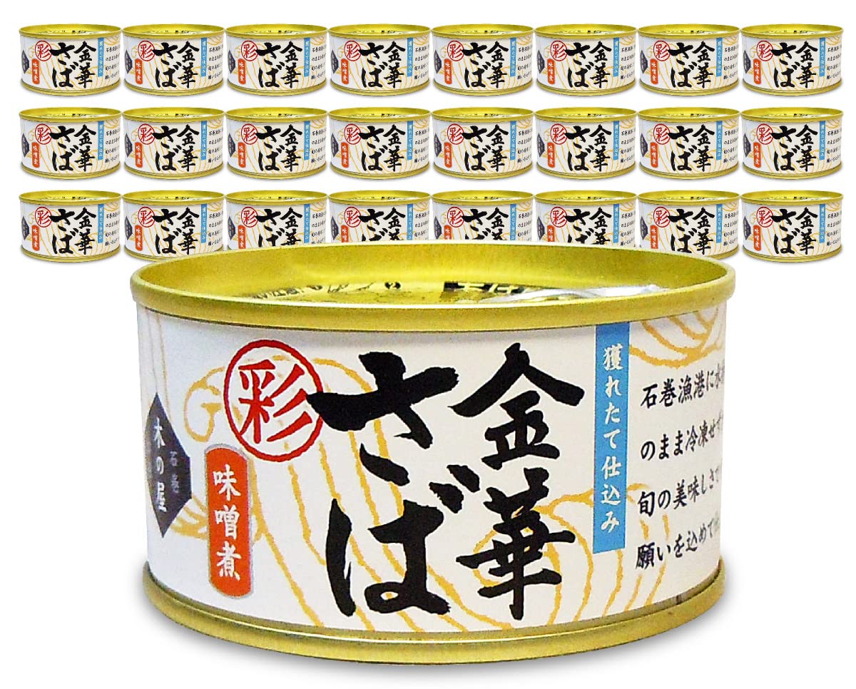 石巻木の屋水産 金華さば 彩 味噌煮 170g×24個 4941512100993*24