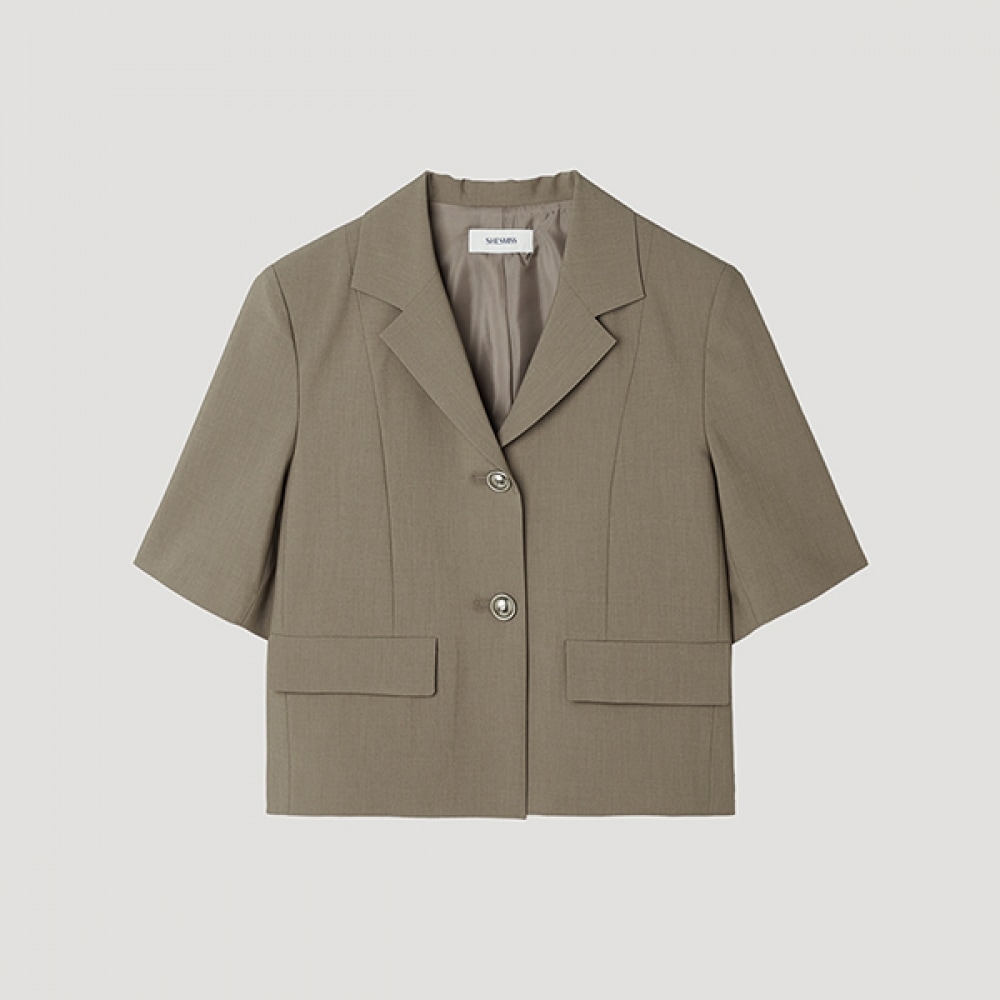 [SHS MISS] ツーボタンシングルクロップセットアップジャケット_SWSJKP22090_LW
