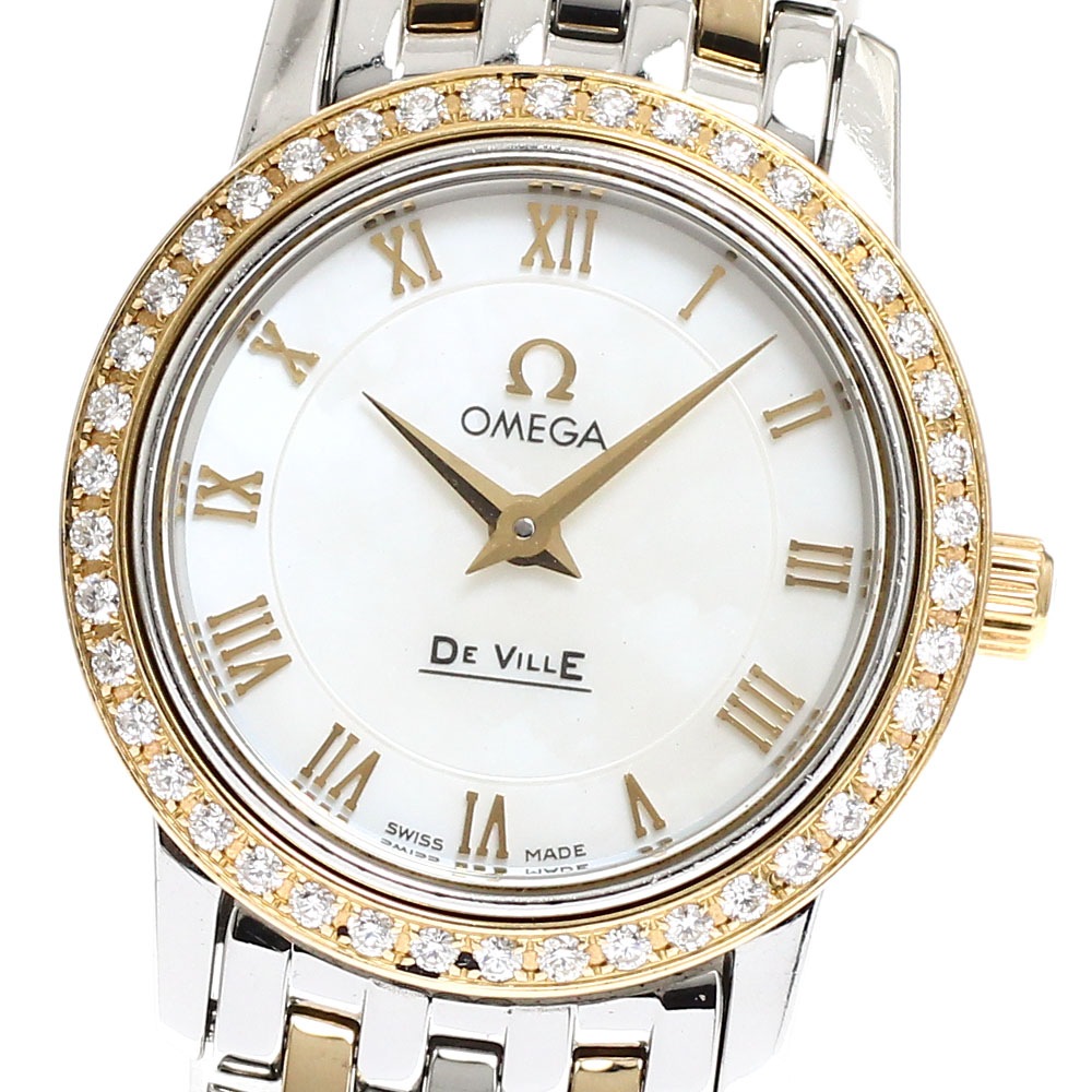 オメガ OMEGA 4375.71 デビル プレステージ ダイヤベゼル クォーツ レディース _919452【中古】