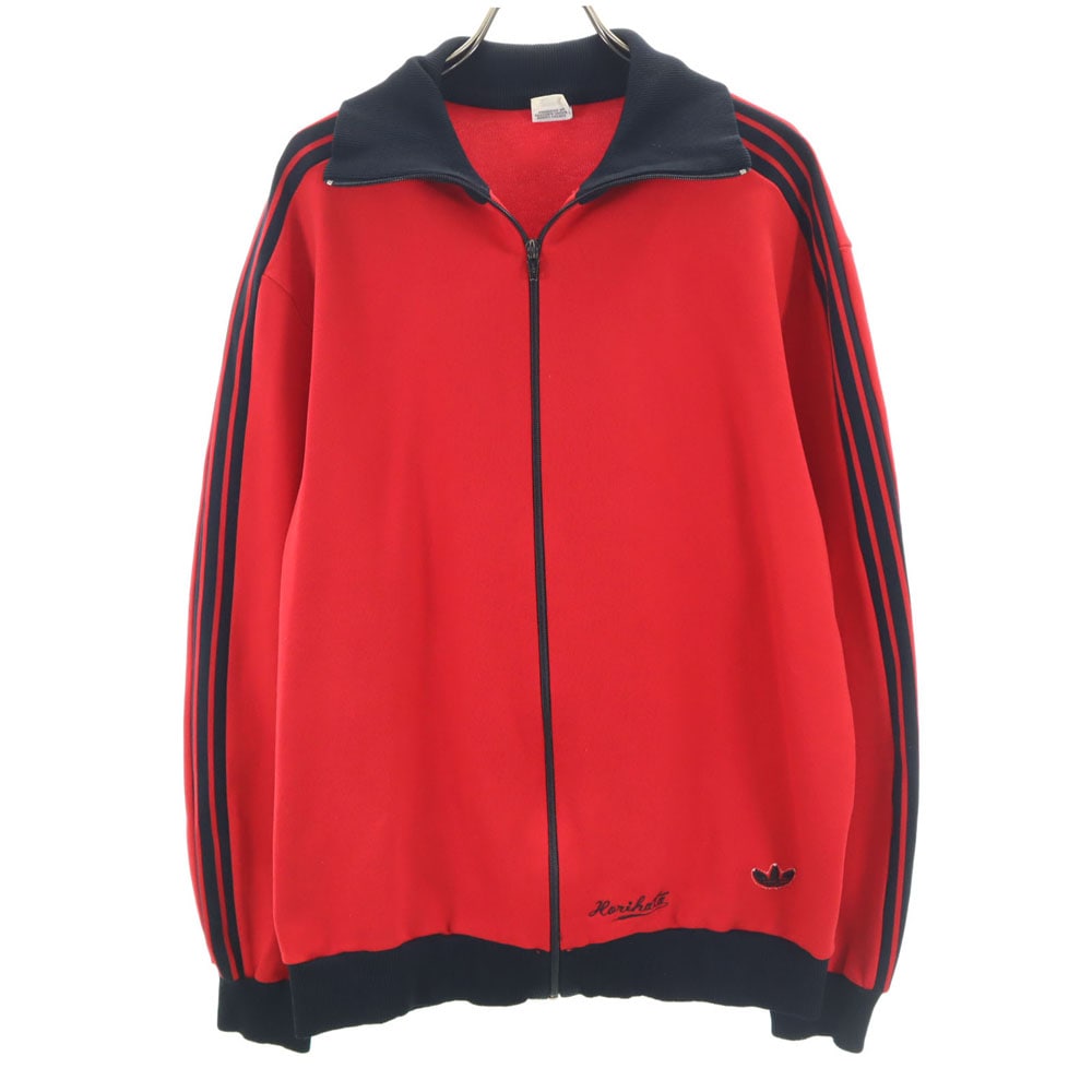 70s ヴィンテージ デサント製 西ドイツタグ トレフォイルロゴ トラックジャケット 7 レッド メンズ 古着