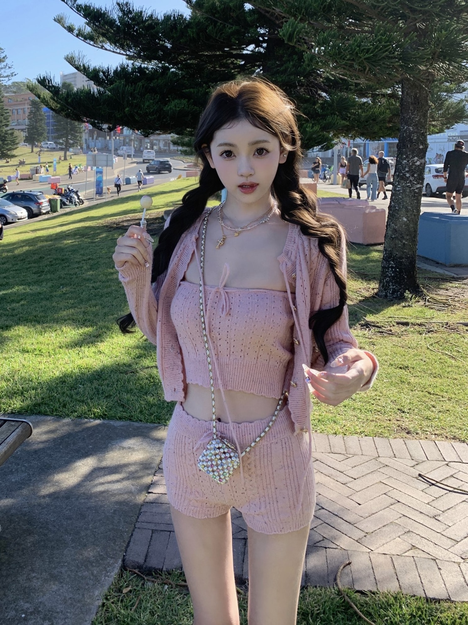 ストロベリーラテスリーピースニットセットアップ 9,044円