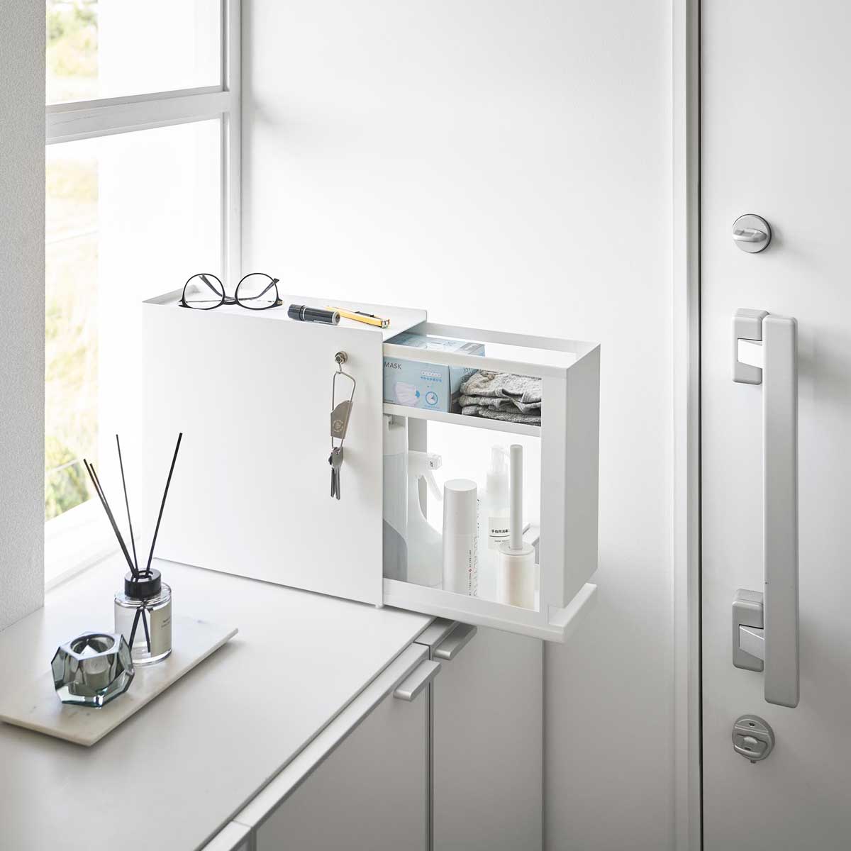 スライド収納 山崎実業 tower タワー 隠せる引き出し収納 1428 ホワイト