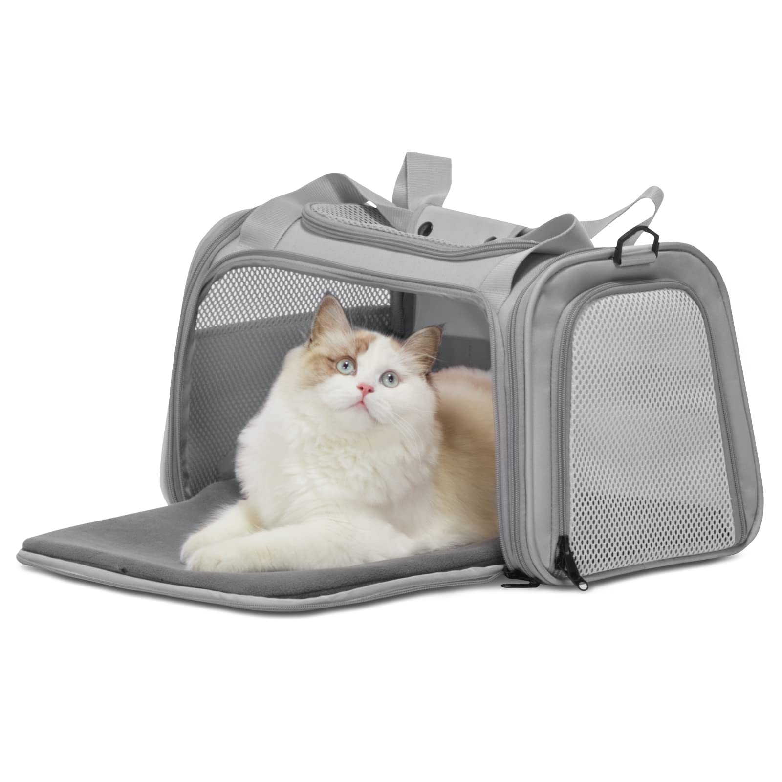 PETSFIT 犬 猫 キャリー ペットキャリーバッグ 中大型猫用小型犬うさぎ用 通気性 車載/ドライブ/キャンピング/旅行/通院/災害避難用 ピンク XLサイズ