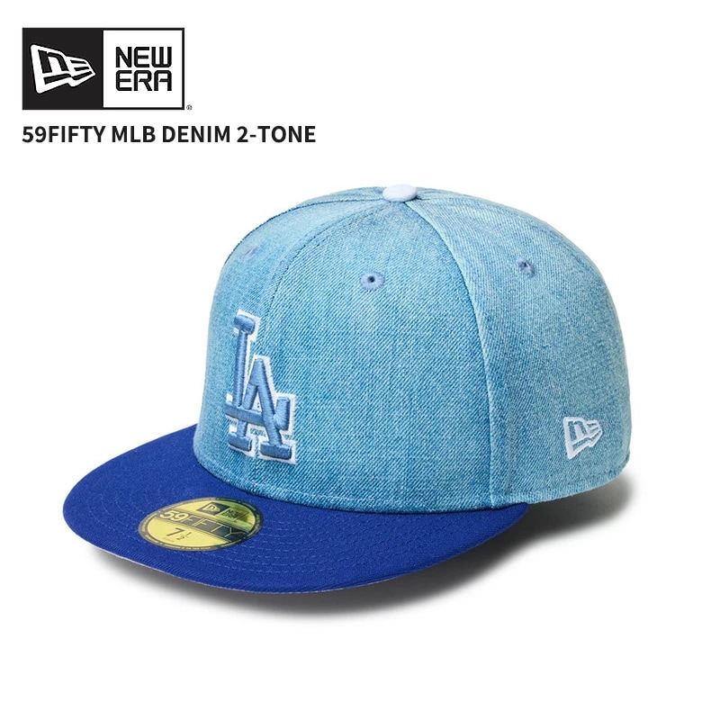 ニューエラ ユニセックス キャップ 帽子 NEW ERA 59FIFTY MLB Denim 2-Tone ロサンゼルス・ドジャース 14388868