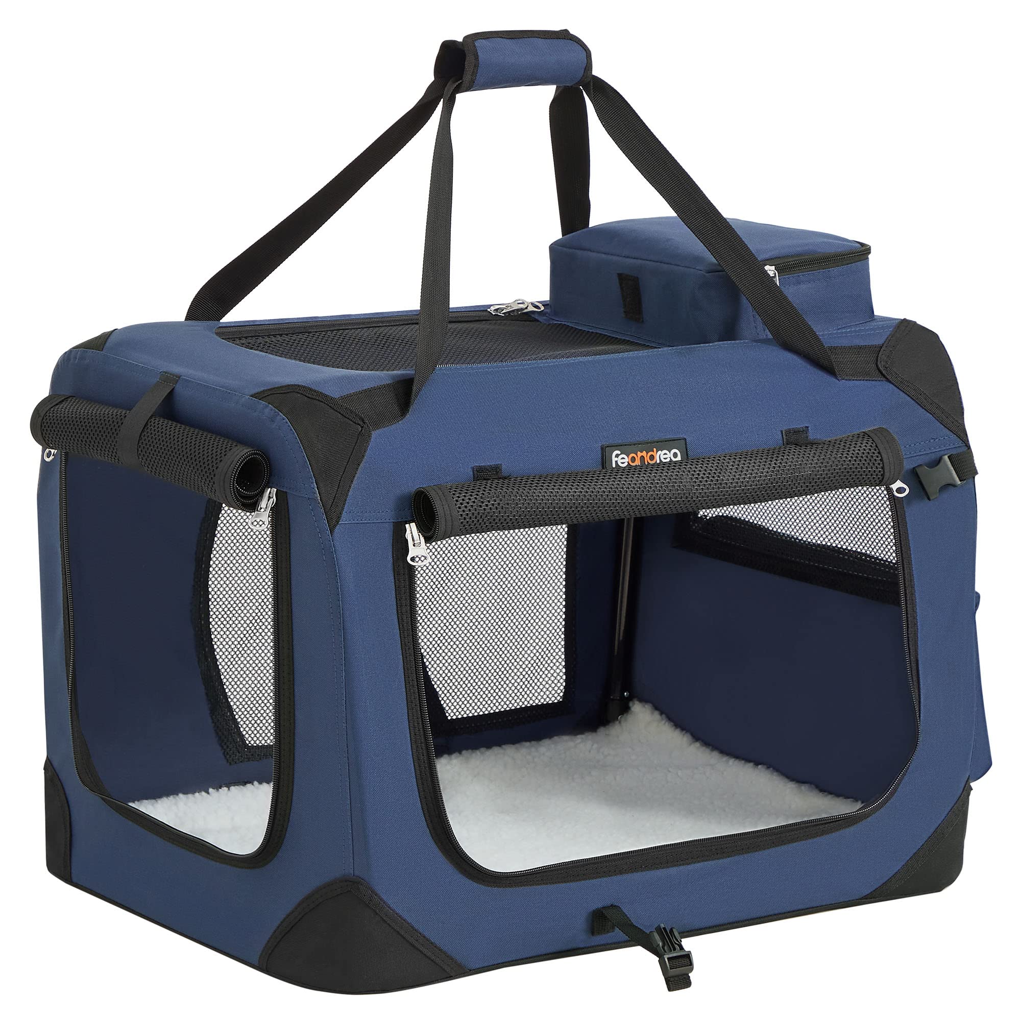 FEANDREA 猫用キャリー 犬用 キャリーバッグ 変形しない 折りたためる 小動物 ペット用品 50×35×35 NPDC50Z