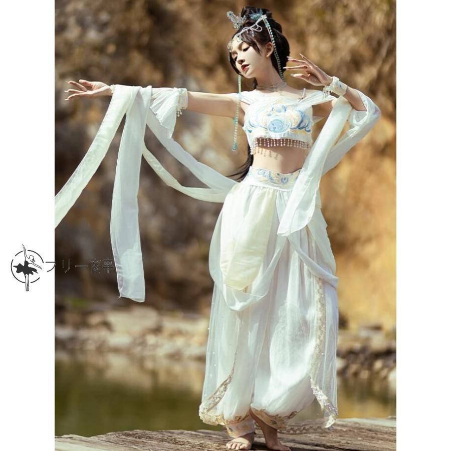 中華風 アラビアン衣装 舞踊 西域 古代 お姫様 飛天 コスプレ衣装 華流 コスプレ衣装 レディース 漢唐古典舞踊 宮廷仕女 演目ダンス 衣裳 チャイナ風 天女