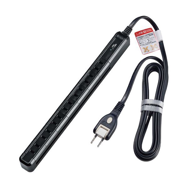 （まとめ）ELPA 耐雷 スリム回転タップ 7個口 ブラック 2m WBS-SL702SB（BK）1個(×2セット)