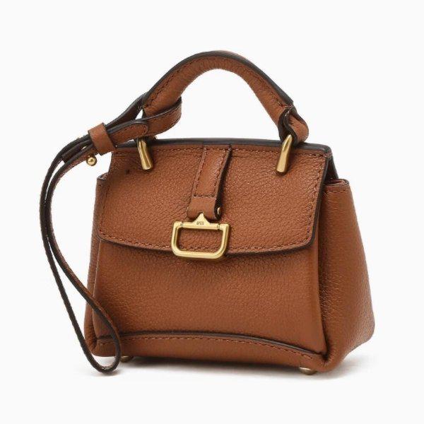 AK Bundang店 バークバックシャーロット ブラウン 牛革 ミニチュアキーリング兼チャーム