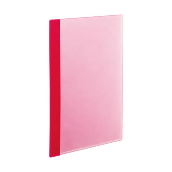 (まとめ）TANOSEE薄型クリアブック(角まる) A4タテ 10ポケット ピンク 1セット(50冊:5冊×10パック)(×3セット)