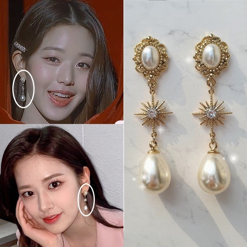 [アイブチャンウォニョン着用イヤリング] Minerva Earrings (Gold ver.) 韓国の女性アイドルアクセサリー 韓国ファッションスタイル ピアス 5,271円