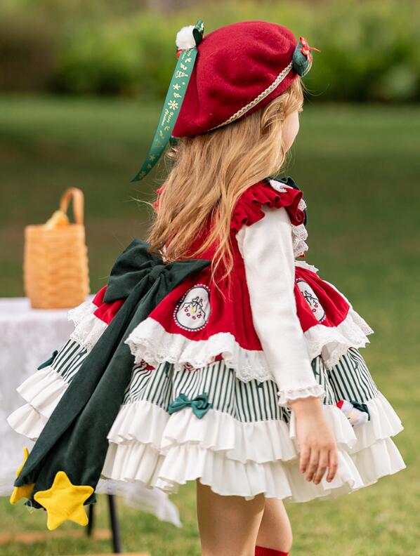 女子ロリータドレス キャミソールワンピース ロリータドレス チュチュスカート レース リボン付き イベント 白シャツ追加可能クリスマス コスプレ サンタクロース 衣装 日常着用可能 パーティーイベント