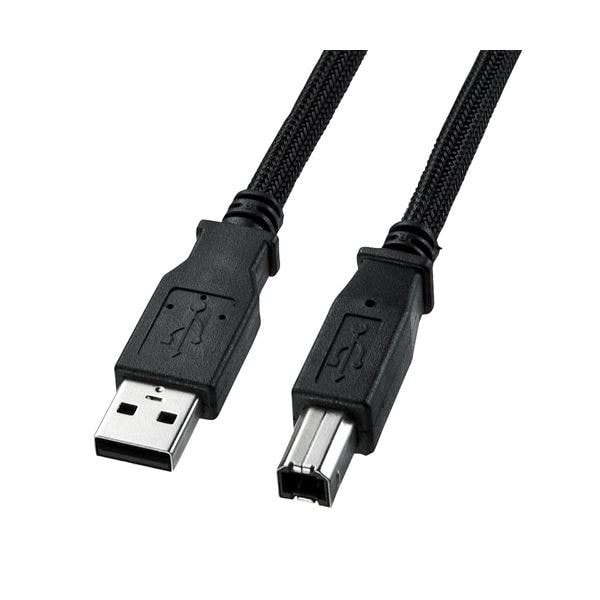 (まとめ)サンワサプライ ナイロンメッシュUSB2.0ケーブル KU20-NM15K(×5セット)