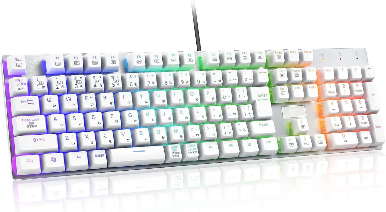 メカニカル式ゲーミングキーボード 赤軸・青軸を採用 フルサイズ109キー Type-C USB有線接続 全キー防衝突 RGB発光LEDバックライト付き Windows/Mac OS対応 オフィス/ゲー