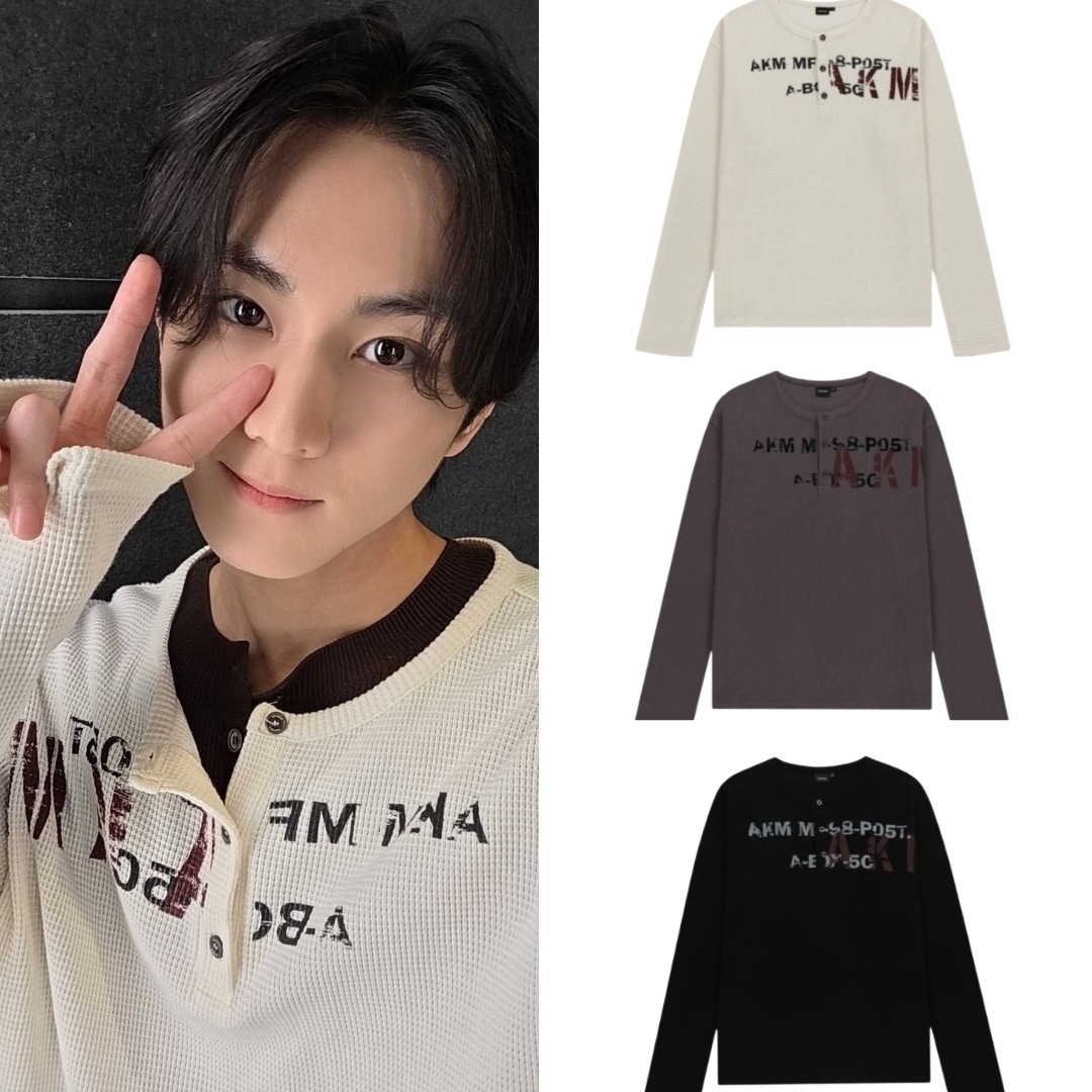 ENHYPEN ジョンウォン 着用 Waffle Henry Neck Long Sleeve 3色