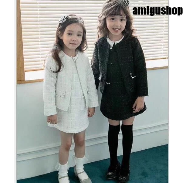 韓国子供服 スーツ ビジューパールライン ツイードアンサンブル2点set フォーマル ワンピース 長袖/入学/フォーマルスーツ/子供スーツ/女の子/結婚式/入学式 5,927円