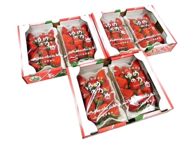 長崎産イチゴ =ゆめのかいちご= 約600gx3箱（1箱あたり約300gx2pc） 予約 12月-1月以降