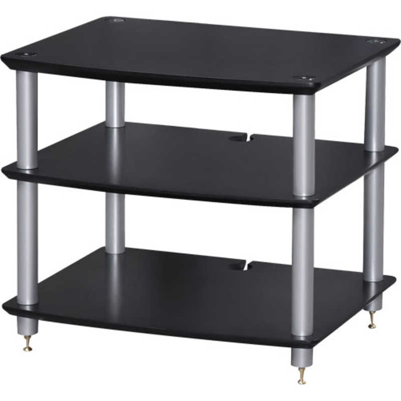 SOUNDMAGIC　オーディオラック ブラック(シルバー支柱)　Hi03BS