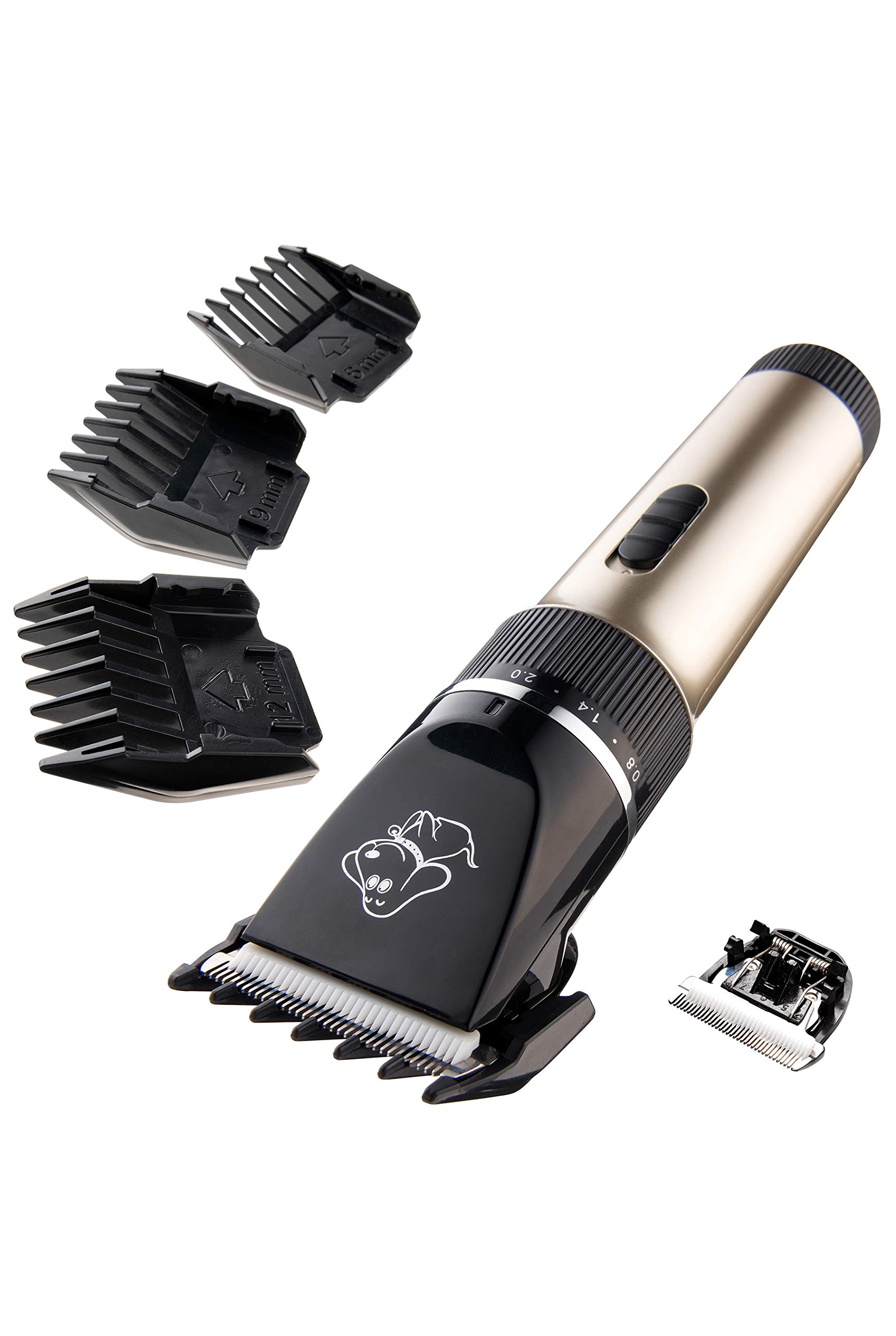 BaoRun 犬用バリカン 犬 バリカン ペット用バリカン ペット用品 プロ用【 充電式コードレス コード式両用 大型犬 小型犬 猫 ウサギ 】 P6 金