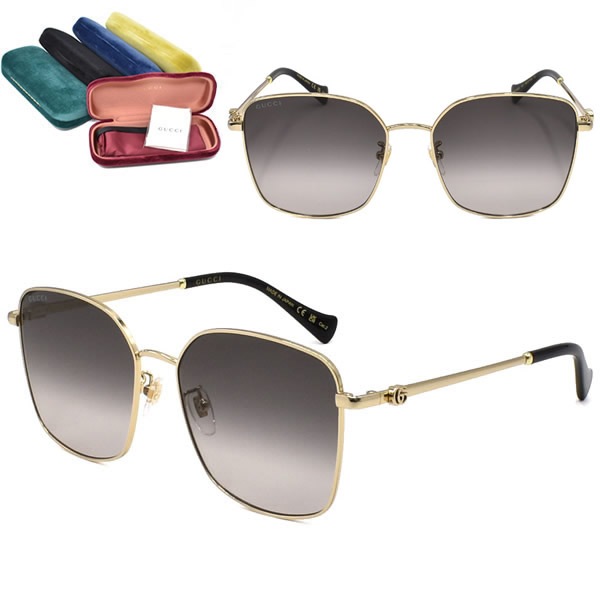サングラス GG1146SK-001 サングラス アジアンフィット メンズ レディース ユニセックス ゴールド グレー
