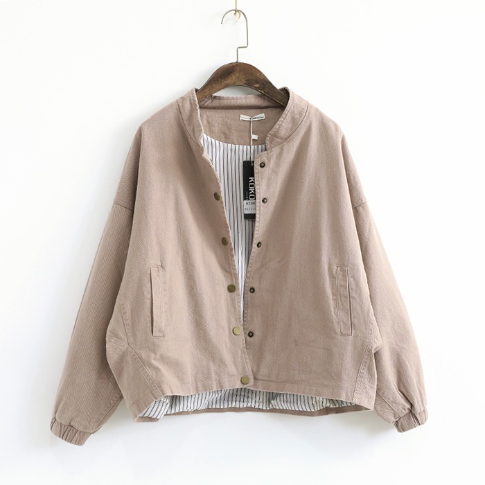 春秋ジャケット ルーズジャケット ウインドブレーカー くすみカラーアウタージャケット トップス アウター ジャケット シャンパー 上着 ショート丈 袖あり 長袖 ボリューム袖 ドルマンスリーブ