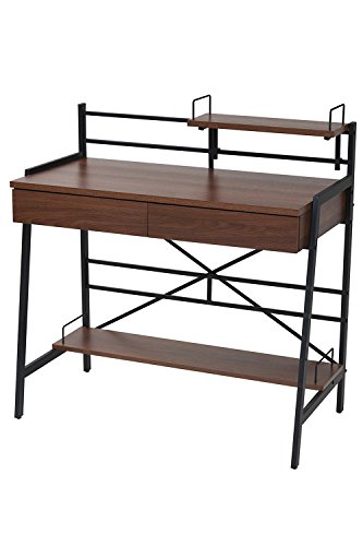 JKプラン 2WAY パソコンデスク 90 幅 高さ調整 書斎机 ワークデスク 棚付き 組み換えデス