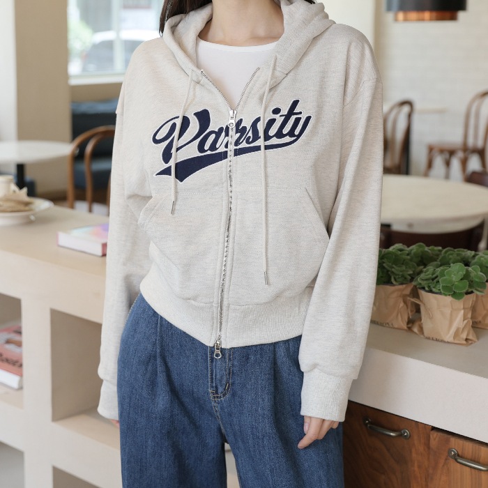 [韓国ファッション] ストリング カンガルーポケット フード ジップアップ Tシャツ 8,019円