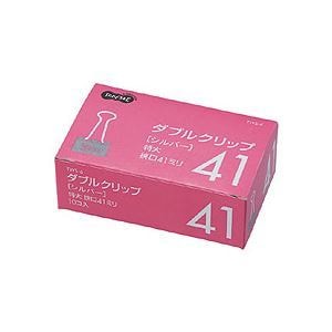 （まとめ）TANOSEE ダブルクリップ 特大 口幅41mm シルバー 1箱（10個） [x10]