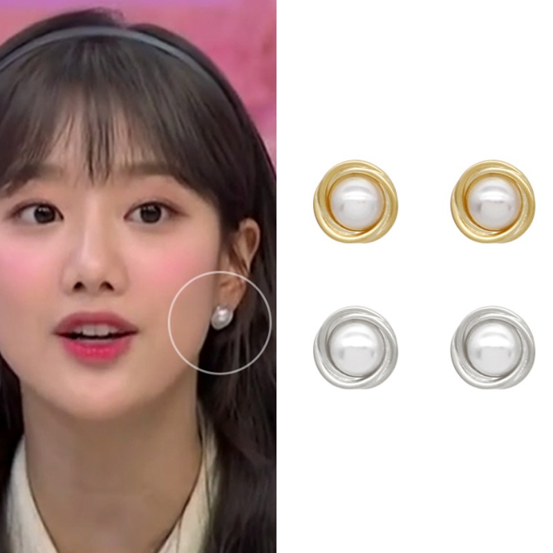 [エイプリル 良い着用] CIRCLE PEARL EARRINGS/デイリーリング/ 人気ジュエリー /韓国ファッションジュエリー /韓国の人気アクセサリー/韓国の芸能人着用