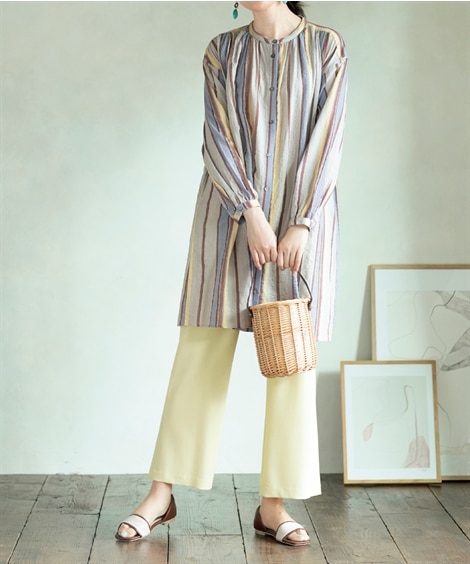 チュニック カラーストライプチュニックワンピース アトランダム 8,059円