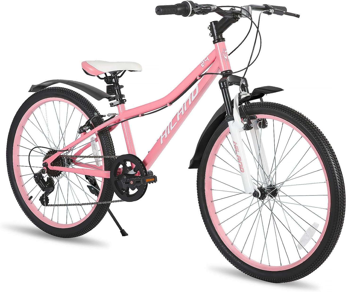 HH HILAND 子供用自転車 20 24インチ ファットタイヤ 女の子 男の子 小学生 中学生 低学年 マウンテンバイク クロスバイク 変速なし 可愛い かっこいい 通学 ジュニア用 誕生日