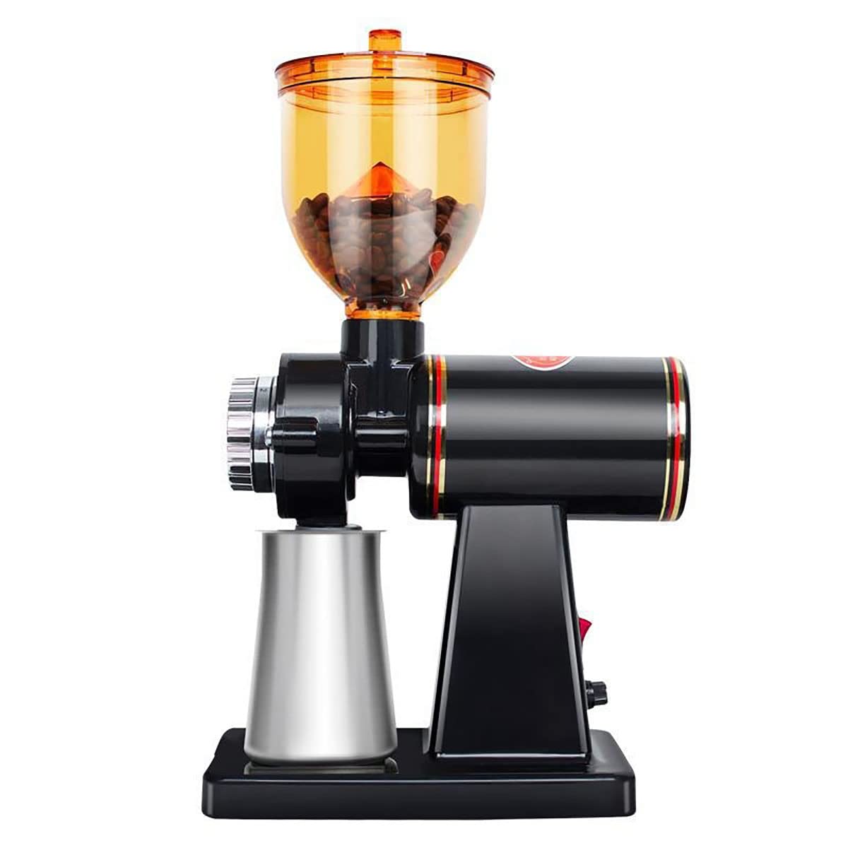 電動コーヒーミル 110V8段階速度調整 小型 家庭用 ステンレス鋼刃 (ブラック)