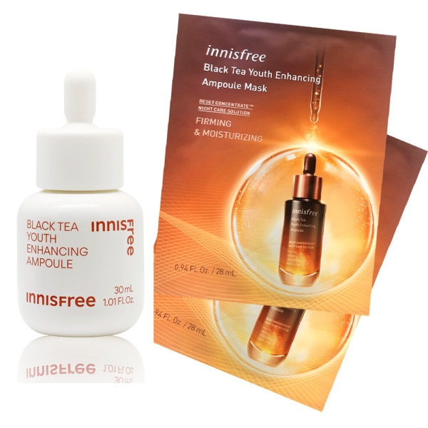イニスフリー ブラックティー ユース エンハンシング アンプル 30ml+(マスク2枚贈呈) 5,368円