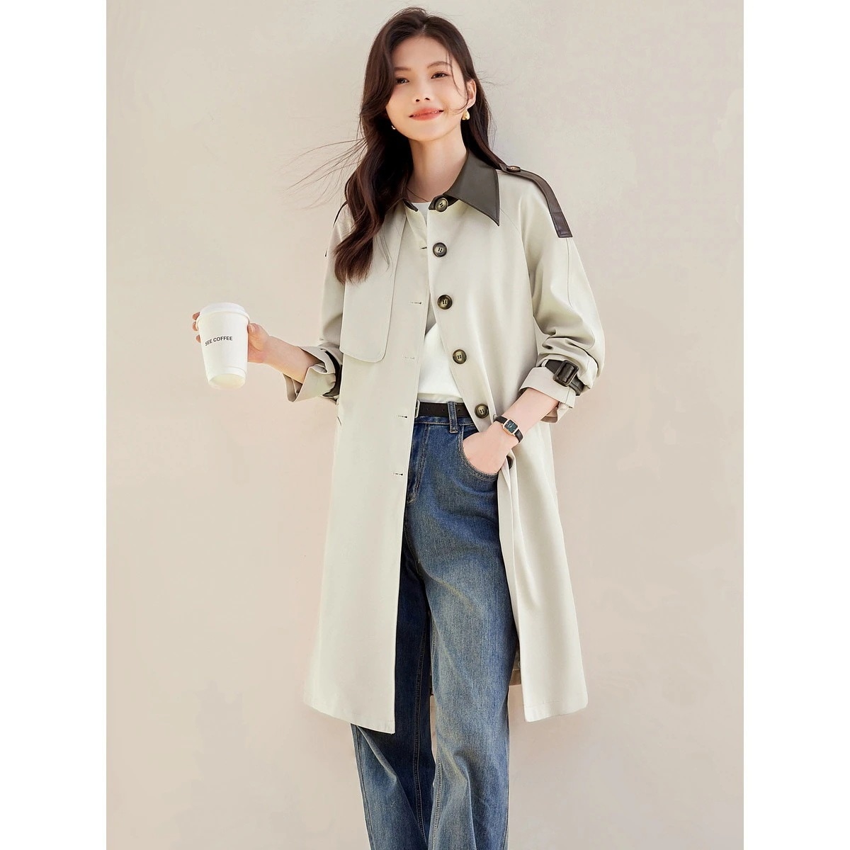 韓国ファッション 2024秋 新作 冬 体型カバー ゆったりする レジャー 女の子ファッション 怠惰な風 スリム 百掛け タイド