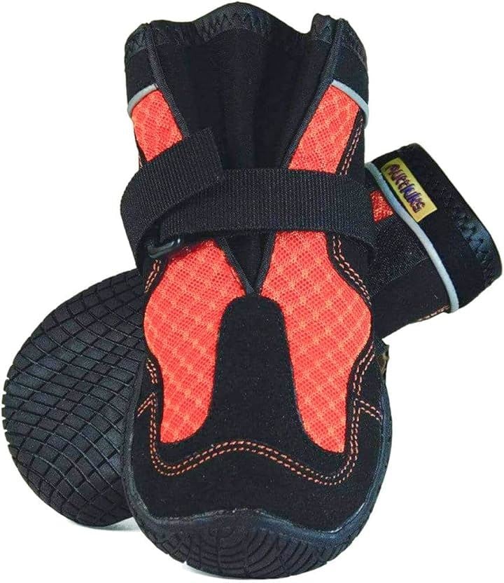 マッドモンスターズ 犬 靴 脱げない 履かせやすい 丈夫で柔らかい靴底 獣医師推薦 夏 1足 2個入り(オレンジ, 9号(L-XL) 10.8 - 11.4 cm)