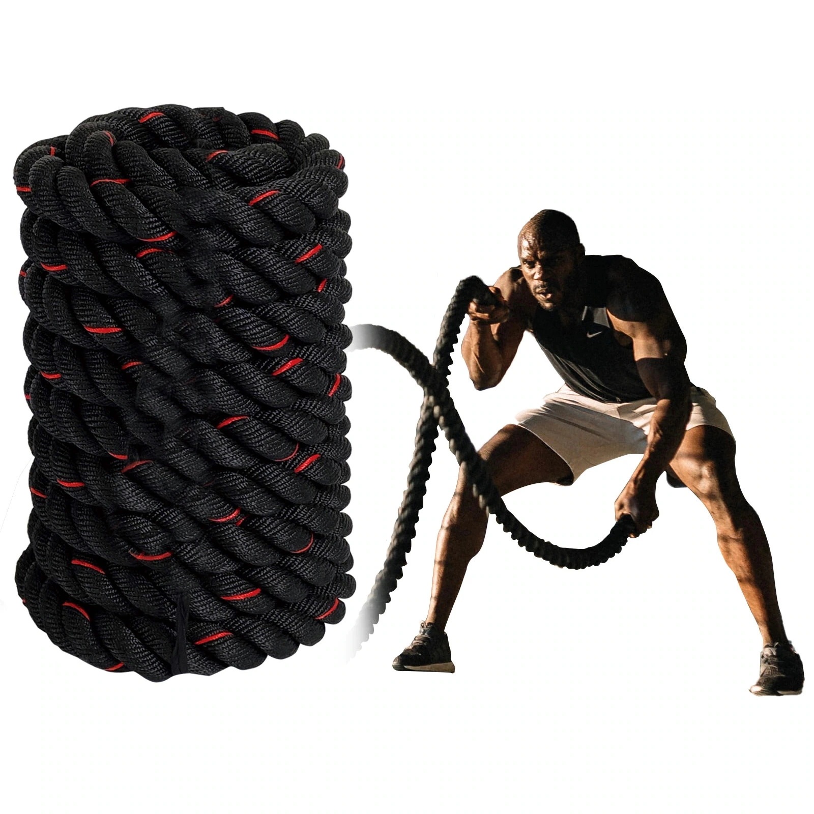 トレーニング ロープ ジム バトルロープ プログレード 格闘技 クロスフィット向け プロ仕様 50mm 15m 15メートル ロープ 紐 スポーツ フィットネス