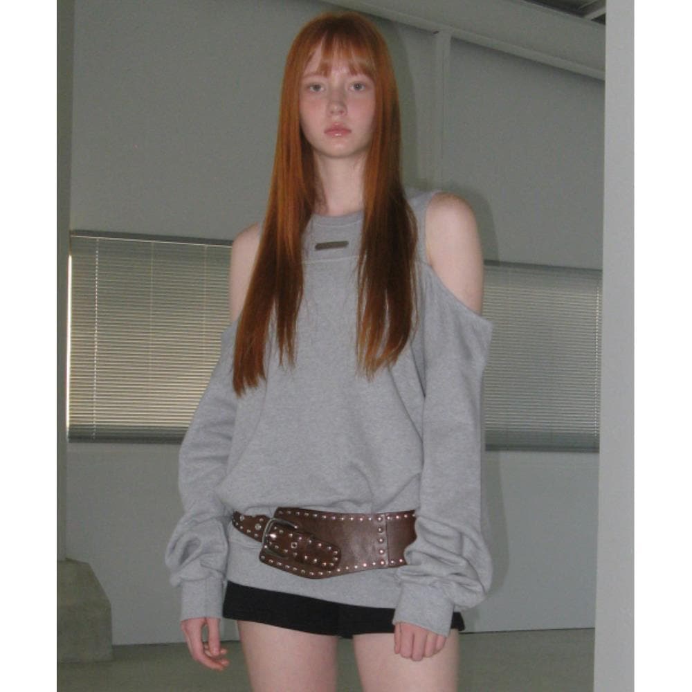ROCKCAKE Open Shoulder Sweatshirt Gray RC24TP09400