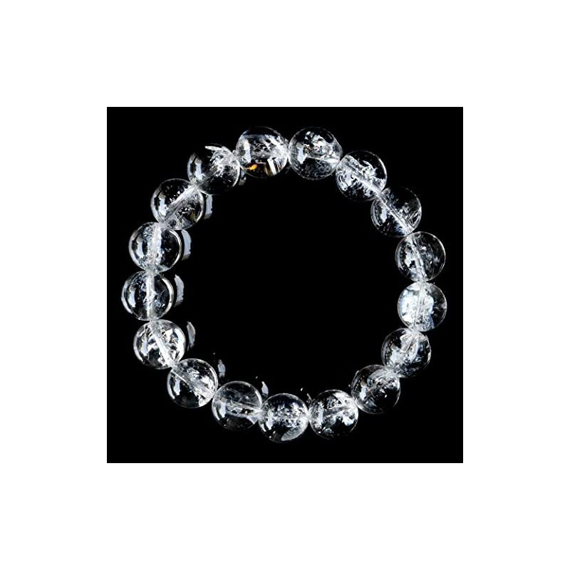 アイリスクォーツ 人工クラック 虹入り 水晶 ブレスレット 12mm 天然石